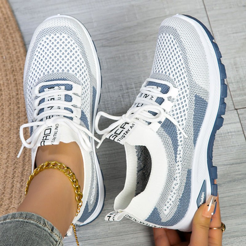 Women's Sporty Flyknit Mesh Shoes Low - cut Lightweight Casual And Versatile - Glownique Beauty